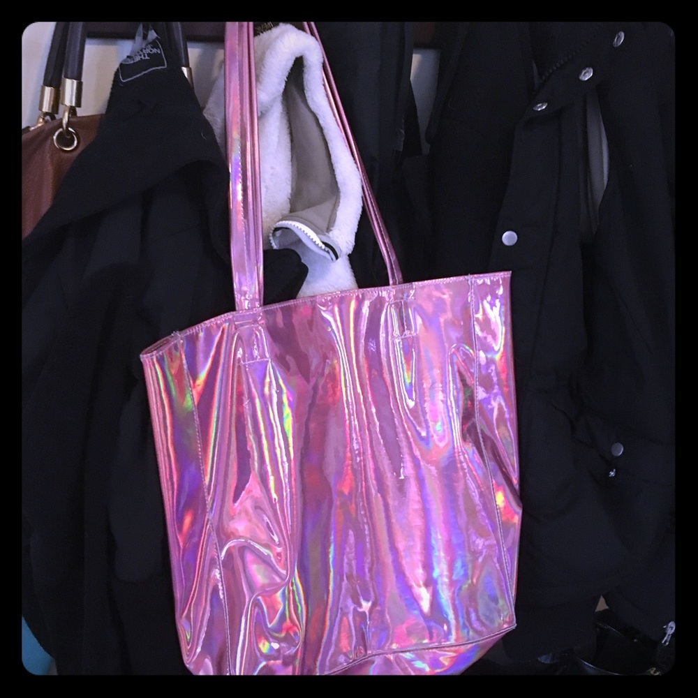 Pink Holographic Tote Bag